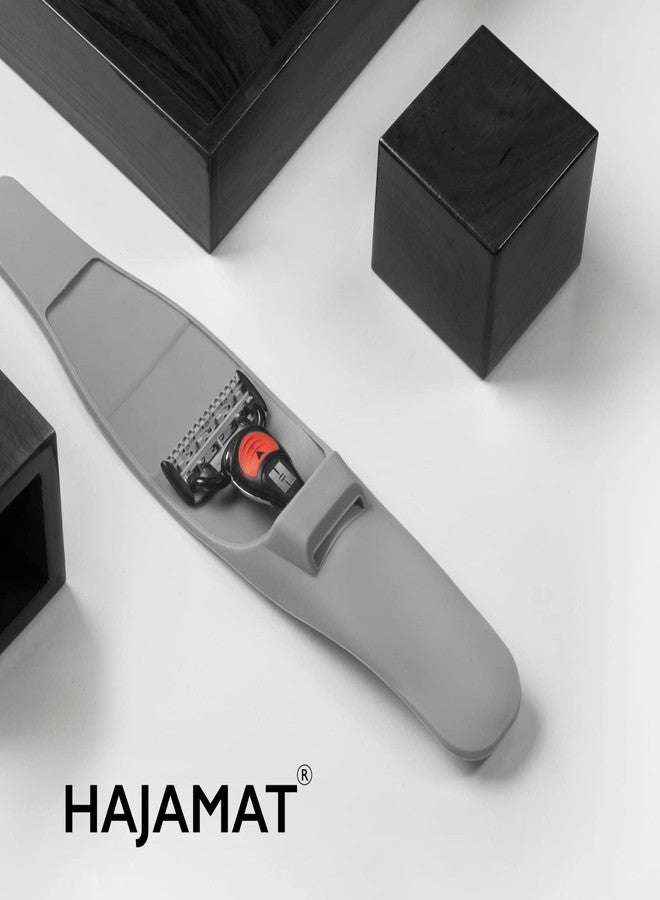 Hajamat Shaving Razor Cover for Travel and Storage |Premium Shaving Razor case for Men | Travel Friendly Pouch/Sleeve/Holder suitable for Gillette Razors | Travel Accessories | Steel Gray - Image 4